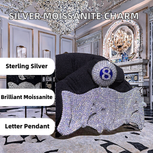 Collar de Plata de Ley 925 de Lujo con Colgante de Letra Personalizado con Moissanita Color D de Alta Calidad para Joyería Femenina Certificada - Product Image 2