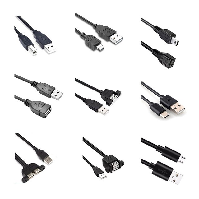 USB 2.0 USB A to TYPE B Male to Male to Female Extension Cable, Printer Cable, Data Cable