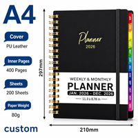Carnet de négociation d'affaires OEM en tissu PU, couverture rigide, étiquette couleur, pour la préparation hebdomadaire aux examens universitaires, fabriqué par le producteur