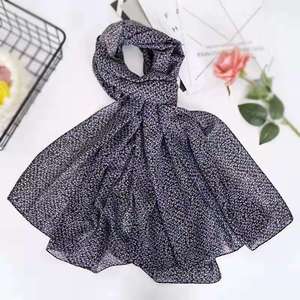 Simple bordado Floral bufanda chal de algodón indio Bandana imprimir pañuelos Sjaal de Hijab musulmán islámico estolas - Product Image 5