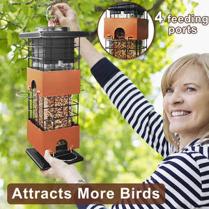 Умная Экологически чистая железная кормушка для птиц емкостью 2,5 фунтов, Прямая поставка с завода, емкость 2,5 фунтов, умное давление, защита от белок, подвеска - Product Image 3