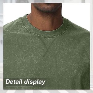 Camiseta Extra Grande para Hombre, Estilo Vintage, Algodón Lavado, Manga Corta, Casual, Hipster, Unisex, Lisa, Ecológica - Product Image 2