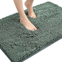 Tapis de sol de salle de bain en chenille, absorbant l'eau, antidérapant, épaissi, lavable en machine, tapis d'entrée pour toilettes