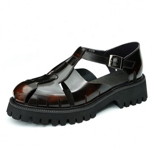 Sandalias Romanas Vintage para Hombre, Suela Gruesa, Brillantes, Casuales de Negocios, de Lujo, para Exteriores, Elegantes, de Diseñador, con Parte Superior de PU, Estilo Slip-On - Product Image 5
