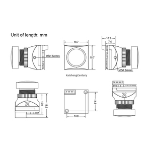 كاميرا فوكسير كات <span class=keywords><strong>3</strong></span> ميكرو ميني للرؤية الليلية بدقة 1200TVL وحساسية 0.00001 لوكس مع ضوء الأشعة تحت الحمراء 850 نانومتر من ألياف الكربون، نظام PAL/NTSC لطائرات التحكم عن بعد - Product Image 2