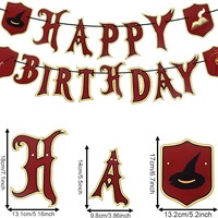 Baguette magique monde dessin animé thème joyeux anniversaire bannière ensemble célébrations fête papier Durable décor pour anniversaire Halloween