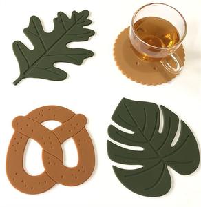 Restaurant <b>Silicone</b> Coaster Pot <b>Mat</b> Washable Table Kitchen Bowl Leaf Placemat Set - Product Image 1