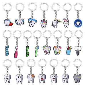 Portachiavi a forma di denti di cartone animato simpatico dentista dente portachiavi per studenti odontoiatrici ufficio personale infermiere regalo - Product Image 1