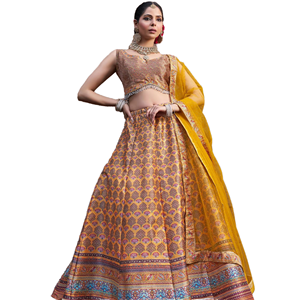 Lehenga Choli de Algodón con Hilo de Georgette y Lentejuelas, Estilo Indio, para Bodas y Fiestas, Prenda Étnica, Precio al por Mayor - Product Image 3