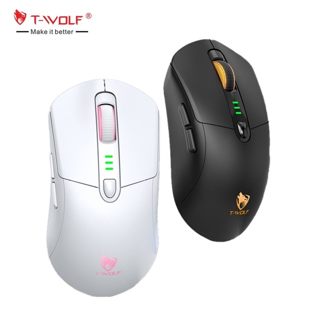 T-WOLF X5 Three Mode Gaming Mouse Instant S205 Wireless 6D Gaming RGB Backlit Mouse 12800DPI Macro Programming for Laptop Pc