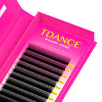 Extensions de cils synthétiques Private Label, longueur 8-15mm, courbure D, Clover 3D W Shape U-3DW, cruelty-free, faciles à éventailiser