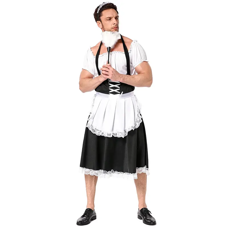 Mann New Style Schwarz-Weiß-Butler-S-3XL plus Größe Sling Fun Männliche Uniform Kleid für männliche Cosplay Kostüme MQ1125