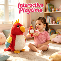 Jouet interactif en peluche perroquet parlant avec bracelet, répète la voix et les sons d'appels d'oiseaux, cadeau pour enfants