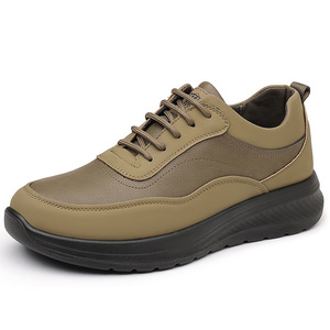 Zapatos Casuales de Hombre con Cordones de Cuero, Punta Redonda, Entresuela Antideslizante de EVA, Forro de PU, Suela de Goma, Zapatos Cómodos para Caminar en Otoño - Product Image 5