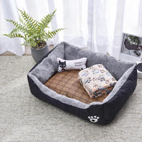 Lit pour animaux de compagnie de luxe personnalisé en gros d'usine, Nid douillet pour chien, Grand lit rectangulaire double usage, respirant, pour chiens et chats, Canapé-lit HW