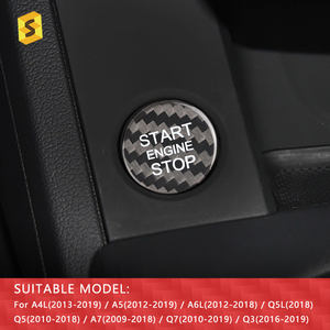 ES Carbon Car Accessories Stop Engine Start Button Carbon Fiber Price For <span class=keywords><strong>Audi</strong></span> A4 A4L A5 A6 A6L A7 Q3 Q5 <span class=keywords><strong>Q7</strong></span> Q5L - Product Image 2