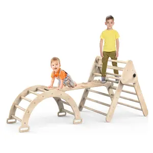 Triangle foldable climbing triangle ladder Montessori toy 3-piece wooden climbing triangle with slope