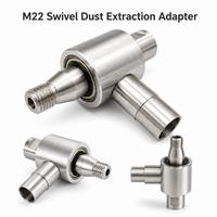 Adaptateur d'extraction de poussière pour perceuse diamantée M22 mâle vers M22 femelle en alliage d'aluminium pour perçage à sec - Vente chaude