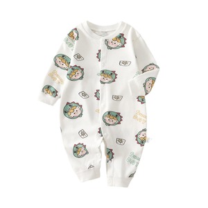 Combinaison bébé en coton pur sans couture, unisexe, printemps automne, sous-vêtement de nuit - Product Image 5