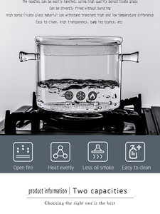 Offres Spéciales! Vente en gros de l'usine chinoise, Pot en verre utilisé sur la cuisinière à feu Direct pour Pot à <span class=keywords><strong>nouilles</strong></span> instantané, bol à <span class=keywords><strong>nouilles</strong></span> Transparent - Product Image 3