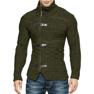 터틀 넥 남성 겨울 디자이너 스웨터 재킷 남성 카디건 하이 넥 스웨터 남성용