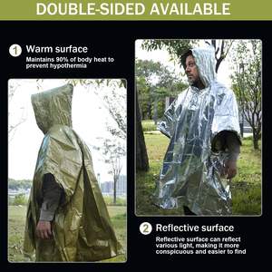 Ponco Darurat Anti Air, Anti Panas, Reflektif Panas, Berbahan Mylar Foil, Warna Hijau - Product Image 4