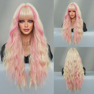 Peluca Navideña Sintética Resistente al Calor de 26 Pulgadas, Transpirable, con Ondas Naturales, Color Borgoña, para Mujer, para Fiestas - Product Image 3