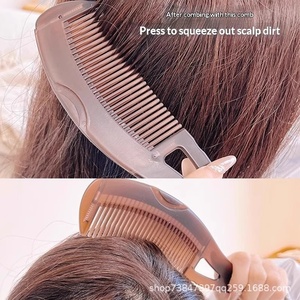 Pettine in Plastica per Rimozione Olio, Pettine Cavo <span class=keywords><strong>Senza</strong></span> Lavaggio per Pulizia del Cuoio Capelluto, Pettine Massaggiante per Rimuovere il Grasso - Product Image 4