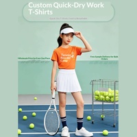 T-shirts personnalisés en coton uni style preppy pour enfants avec impression de logo ; Vêtements promotionnels pour camps d'été à séchage rapide pour groupes