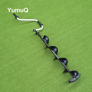 YumuQ, barrena <span class=keywords><strong>de</strong></span> hielo manual <span class=keywords><strong>de</strong></span> 5/6/7 pulgadas, longitud ajustable <span class=keywords><strong>de</strong></span> acero inoxidable, tornillos <span class=keywords><strong>de</strong></span> hielo <span class=keywords><strong>de</strong></span> 150-120cm para tienda <span class=keywords><strong>de</strong></span> pesca en hielo - Product Image 1