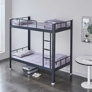 Lit superposé moderne et durable pour adultes, structure métallique, deux couchages, convertible, avec rangement, assemblé, idéal pour chambre d'étudiant - Product Image 3