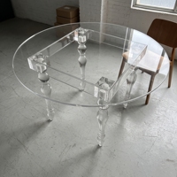 Mesa de Comedor Transparente de Acrílico Transparente para Hotel, Múltiples Formas para Banquetes, Bodas y Eventos