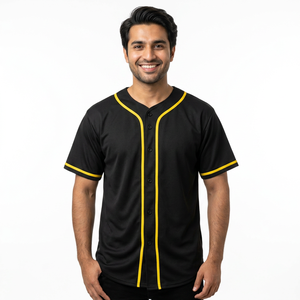 Personnalisation Vêtements de sport Personnalisé Baseball Uniformes Jersey Logo personnalisé Noir Blanc Baseball Jersey - Product Image 1