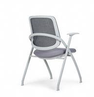 Chaise empilable commerciale en gros, chaise de bureau à dossier en maille respirante pour événements, salles de formation et grandes salles