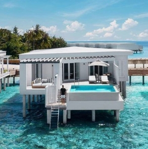 Maison de plage au-dessus de l'eau bungalow construction rapide <span class=keywords><strong>cabane</strong></span> de villégiature préfabriquée aux Maldives - Product Image 2