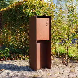 Buzón de Metal Moderno para Jardín Exterior Residencial, Estilo Vintage, Acero Corten, Impermeable, Independiente - Product Image 3