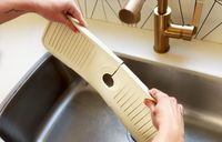 Tapis de protection en silicone pour robinet d'évier, idéal pour sécher et égoutter les ustensiles de cuisine, protection anti-éclaboussures pour robinet d'évier de cuisine et salle de bain