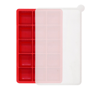 Silicone 15 vuông <span class=keywords><strong>Ice</strong></span> <span class=keywords><strong>Cube</strong></span> khay tith nắp 2 gói linh hoạt tái sử dụng Stackable cho tủ đông Whiskey sô cô la bé thực phẩm các loại nước ép - Product Image 6