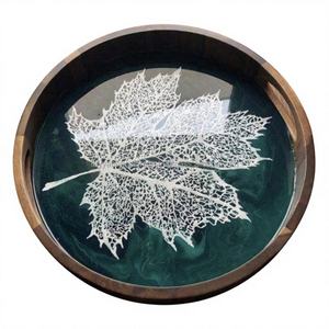 Plateau de service en résine époxy Art Déco de qualité supérieure, accessoires de table pour la maison et la cuisine, taille personnalisée, modèle poli fait main - Product Image 1