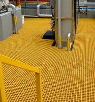 Plateformes de travail légères et fiables sur mesure en fibre de verre (GRP/FRP) avec grilles moulées pour drainage