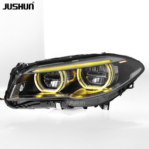Gruppo Fari LED JUSHUN per <span class=keywords><strong>BMW</strong></span> Serie 5 F10 F18 2011-2017, Aggiornamento con Luci Diurne Gialle e Bianche, Fari con Occhio d'Angelo - Product Image 3