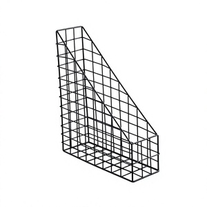 Porte-revues moderne personnalisé en fil métallique de conception attrayante pour l'organisation de bureau porte-journaux avec finition noire - Product Image 1