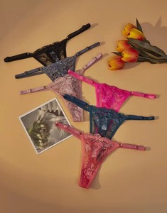 Của phụ nữ ren Rỗng ra thongs nữ mỏng Sheer g-strings sexy siêu thấp tăng Quần lót liền mạch quan điểm Bow <span class=keywords><strong>knickers</strong></span> - Product Image 1