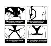 Correcteur de posture réglable, respirant, portable et pliable pour le haut du dos, le cou, la clavicule et la colonne vertébrale, avec fermeture auto-agrippante, pour la maison et le bureau