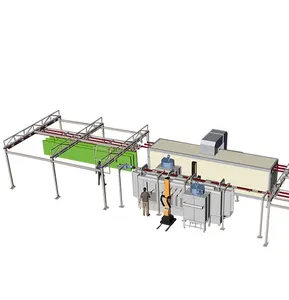 Línea de recubrimiento en polvo semiautomática de perfil de aluminio