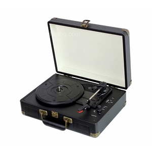 <span class=keywords><strong>Tocadiscos</strong></span> Portátil de Maleta - <span class=keywords><strong>Tocadiscos</strong></span> de Vinilo Vintage para Viajes, Reproductor de 3 Velocidades con Transmisión por Correa y Altavoces Integrados - Product Image 2