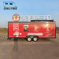 Onlywe Remorque alimentaire personnalisée entièrement équipée, café, crème glacée, restaurant, pizza, remorque alimentaire mobile, camion alimentaire avec cuisine complète