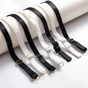 Wholesale white and black elastic bra straps