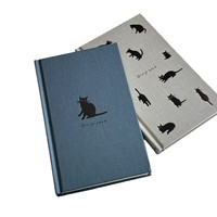 Carnet à couverture rigide imprimé gris et bleu, esthétique et mignon, avec reliure cousue, personnalisable, vente en gros, haute qualité, prix abordable