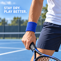 Bandeau anti-transpiration OEM pour Pickleball, Padel et Tennis – Bracelet de poignet souple en polyester élastique – Accessoire de sport pour le soutien du poignet